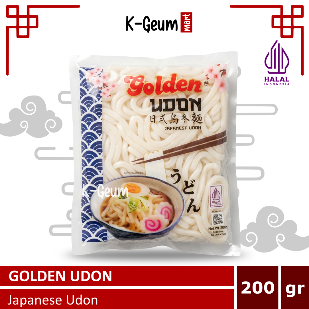 Golden Udon Japanese Style | Mie Udon Halal 200 Gr