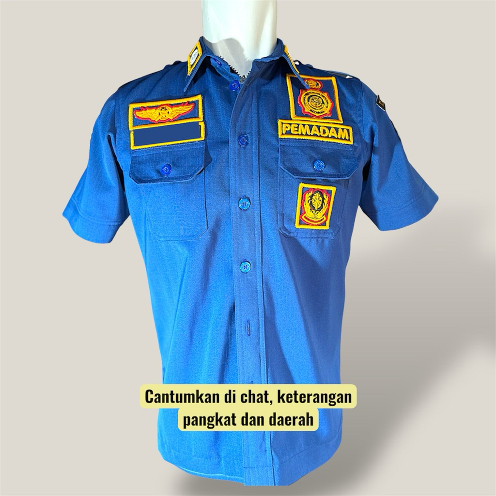 SERAGAM PDH DAMKAR PEMADAM KEBAKARAN PLUS ATRIBUT BAHAN PREMIUM LUSTER, BAJU / ATASAN