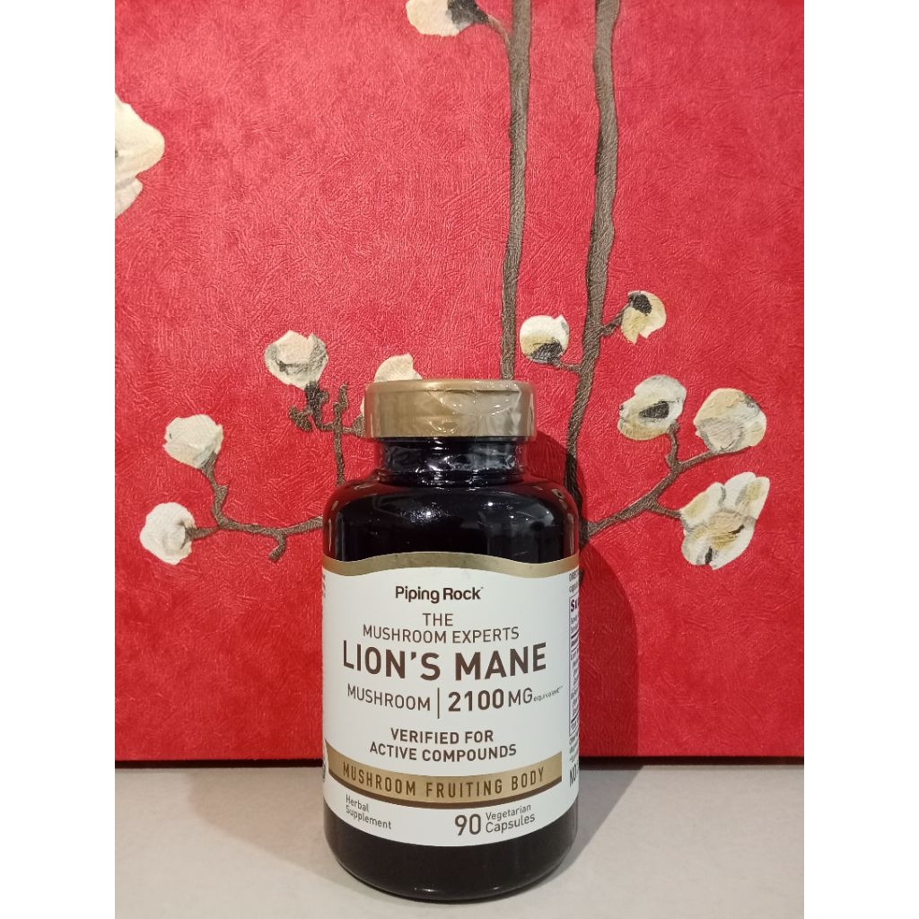 Piping Rock pipingrock Super Lion's Mane Mushroom 2100mg 2100 mg 90 kapsul