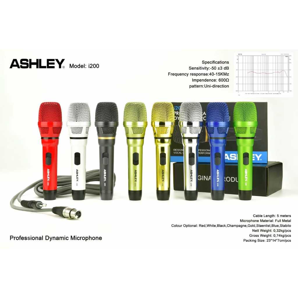 MIC CABLE ASHLEY ORIGINAL i200 BEST QUALITY