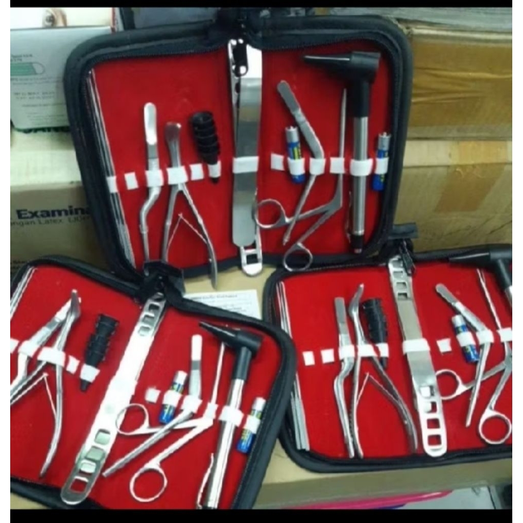 THT Set Alat Instrument Dengan Otoskop dan Tongue Alat Medis
