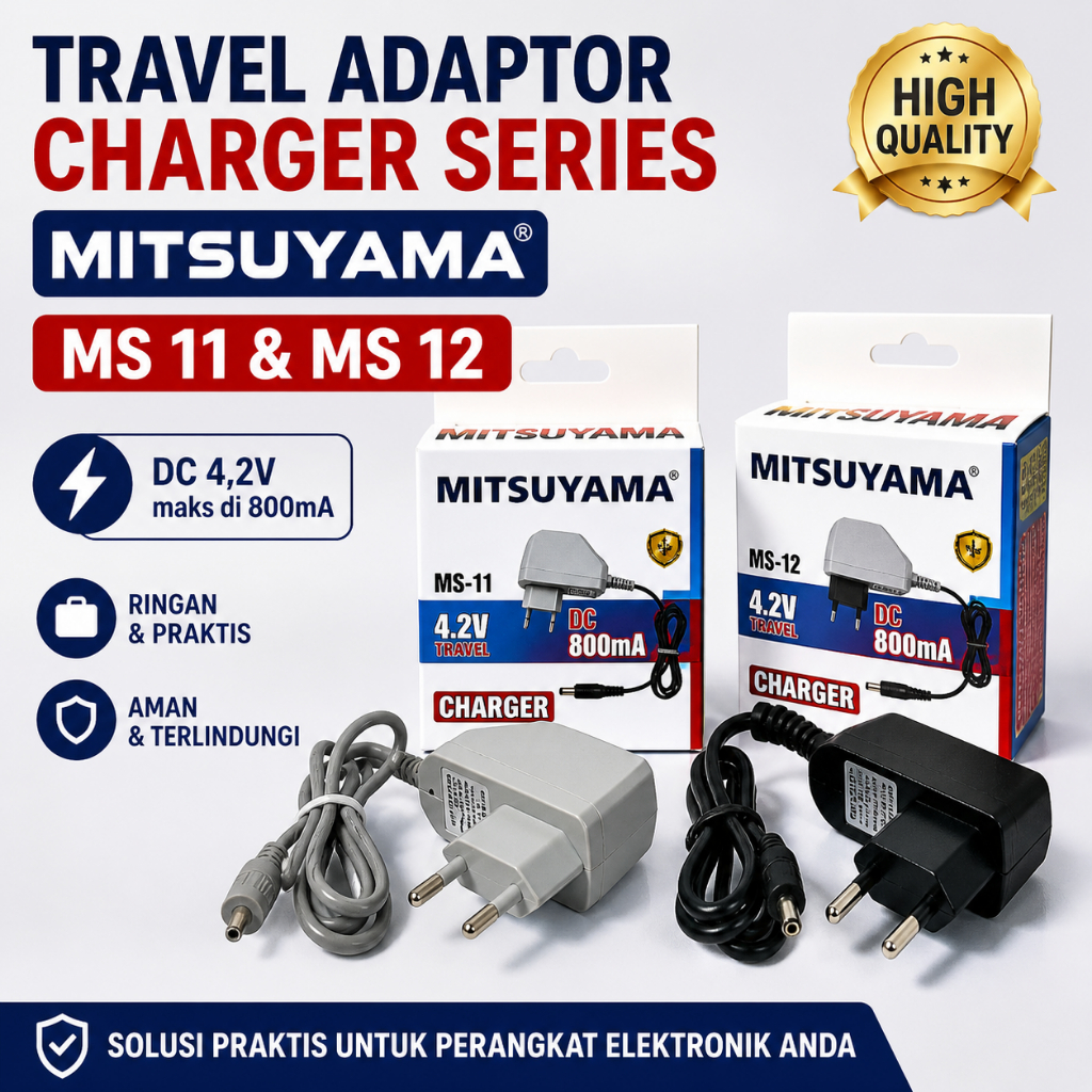 Mitsuyama Charger Senter Kepala 4.2V 800mA MS-11 MS-12 Adaptor Charger Lampu Emergency Radio