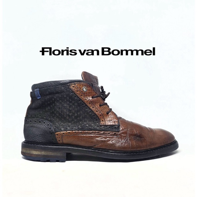 FLORIS VAN BOMMEL Sepatu Boot Kulit eropa mewah luxury