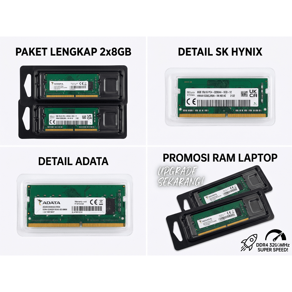 RAM Laptop 16GB (2x8GB) DDR4 3200MHz