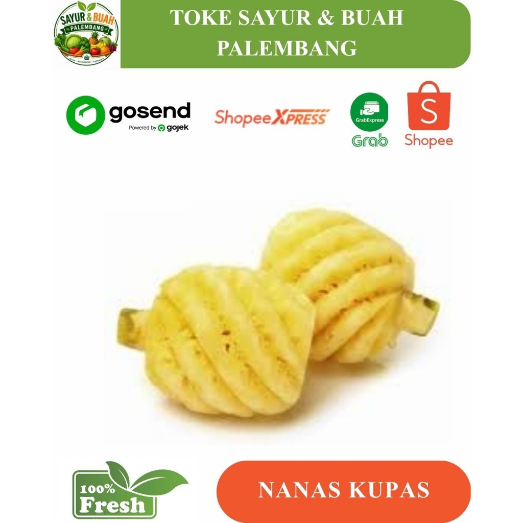 Nanas utuh kupas segar dan bersih per buah - Toke sayur palembang