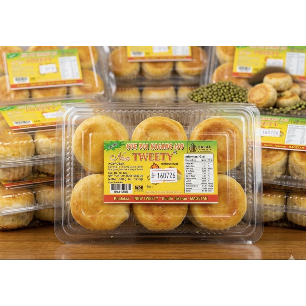 KUE PIA KACANG IJO NEW TWEETY, Bakpia Basah Isi 12pcs besar, Bakpia Oleh Oleh khas
