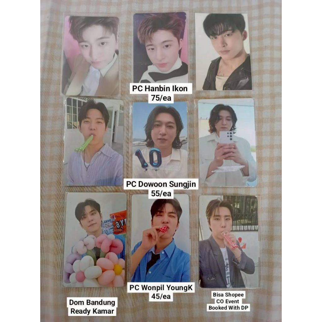 Photocard PC KIM HANBIN BI Ikon Day6 Dowoon Sungjin