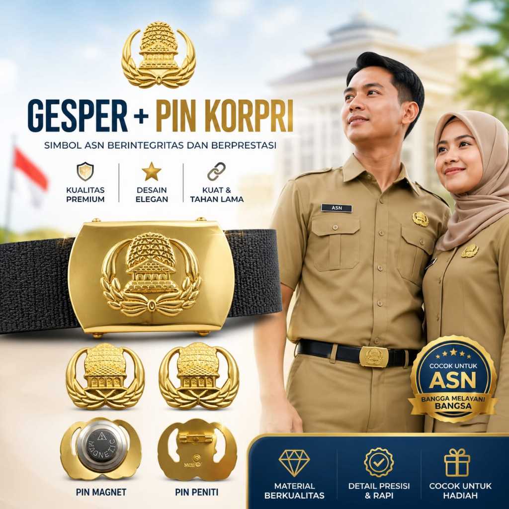 Gesper Pin Korpri  Pria Wanita Asn PnsKuningan Asli