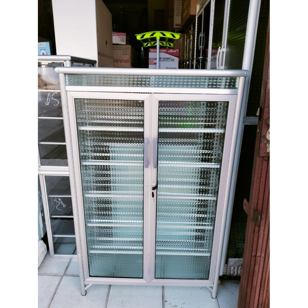 Rak sepatu aluminium 2pintu