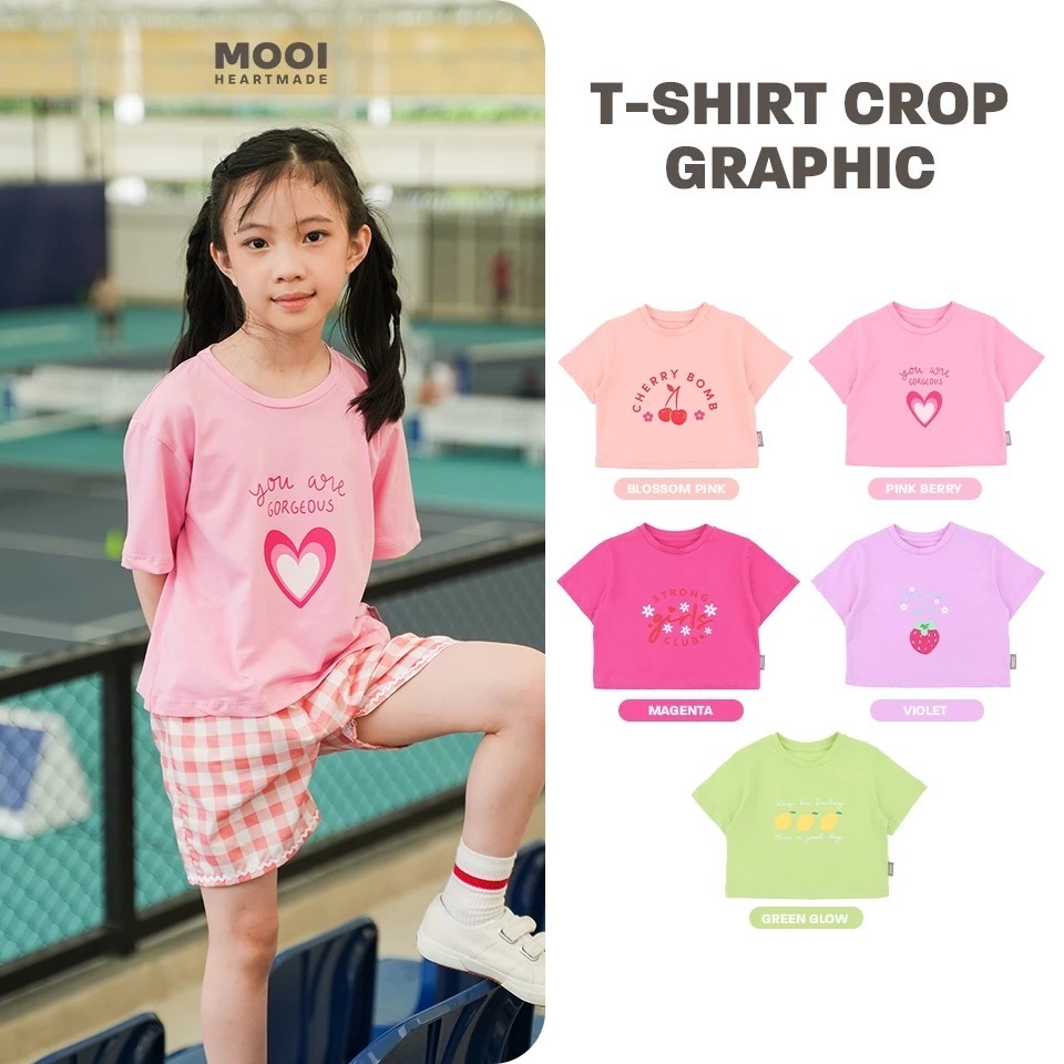 Mooi Kaos Anak Perempuan T-shirt Crop Graphic / Atasan Anak Perempuan