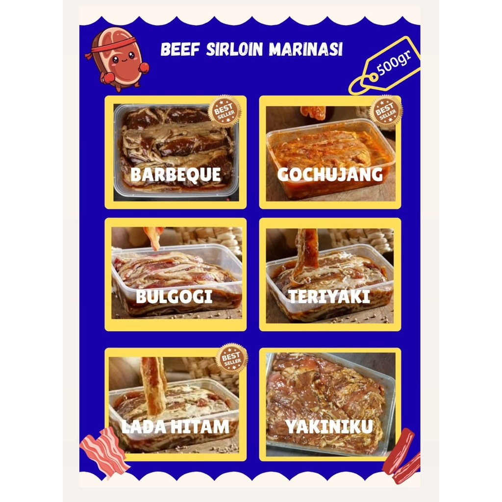 daging marinasi beef sirloin barbeque