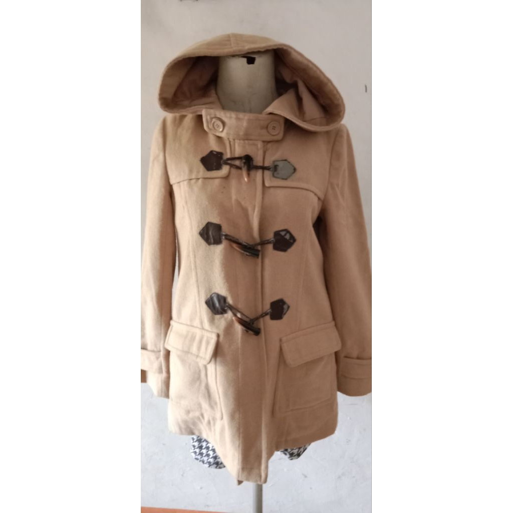 (Ready) Coat Wool Hoodie Tebal Kancing Kimtan Wanita  (BUY 1 BONUS 2)