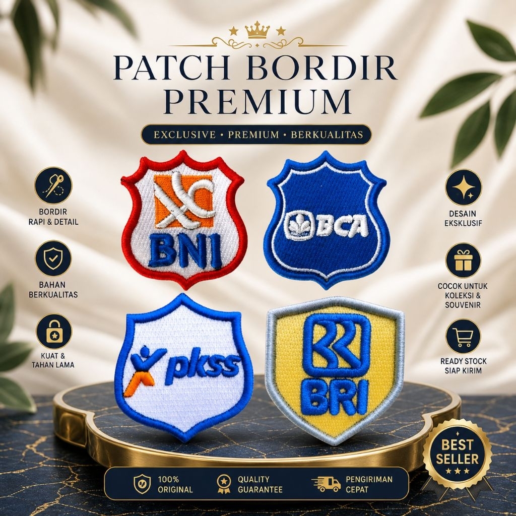 Patch Bordir Timbul Logo BRI BNI BCA/Logo Bordir Timbul BRI BNI BCA