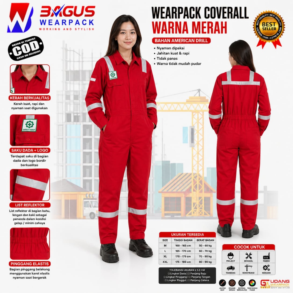 BAJU KERJA WEARPACK SETELAN BAJU KERJA LAPANGAN MODEL COVERALL