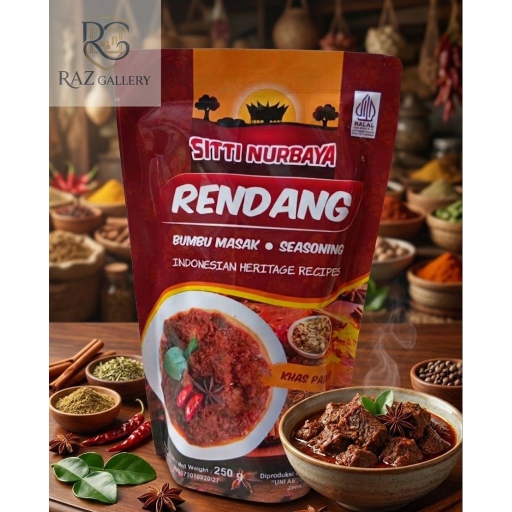 Bumbu Rendang Siti Nurbaya  HALAL MUI  untuk  1 kg daging