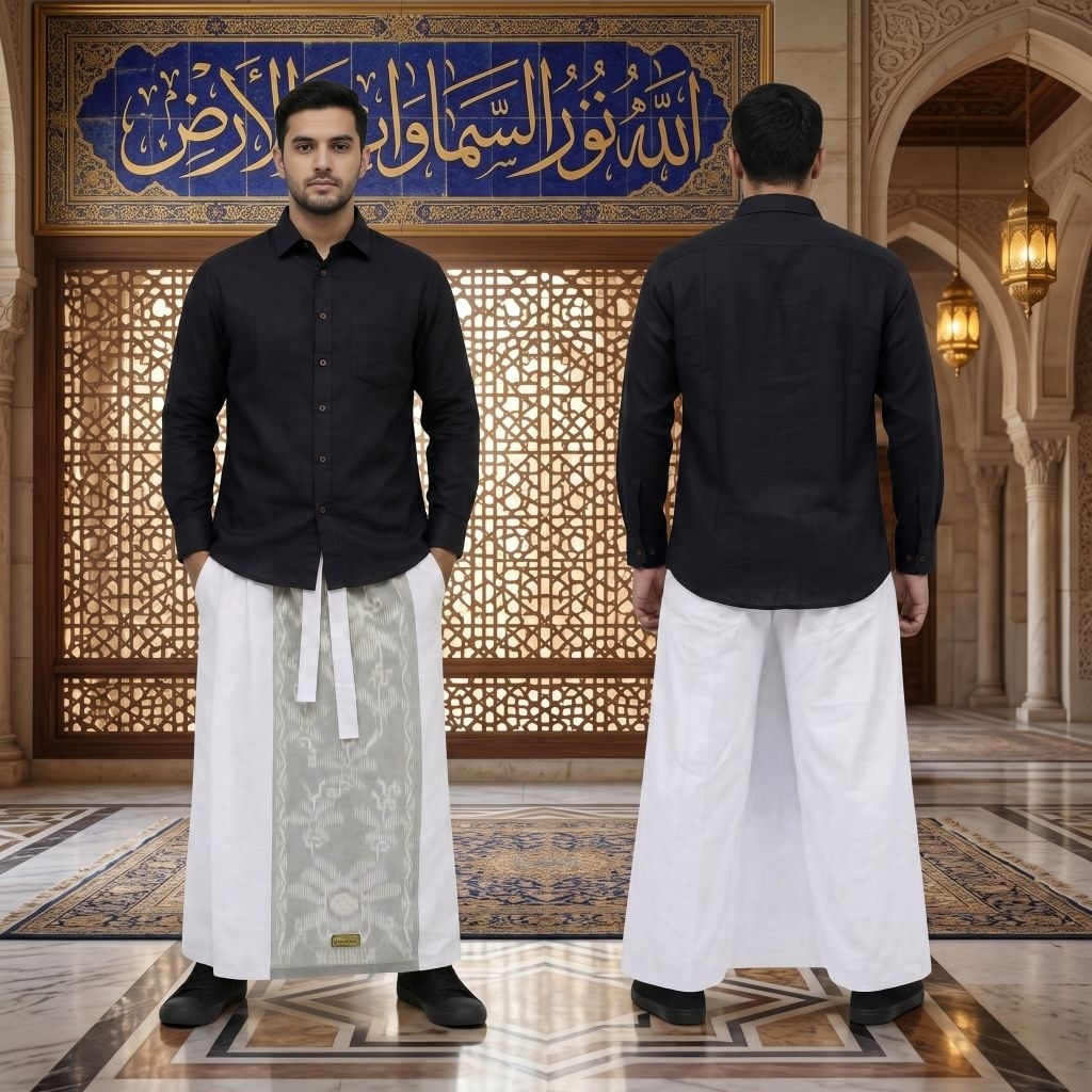 COD Sarung Celana Dewasa Celana Sarung Wadimor Motif Batik Putih Bali Celana Sarung Dewasa