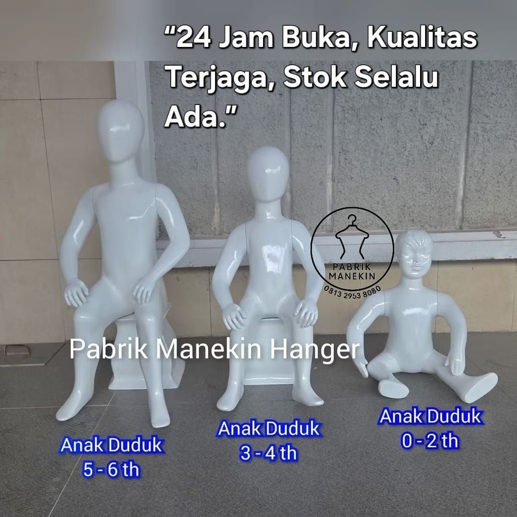 patung manekin full body anak duduk // patung anak duduk / manekin duduk anak / pajangan baju anak