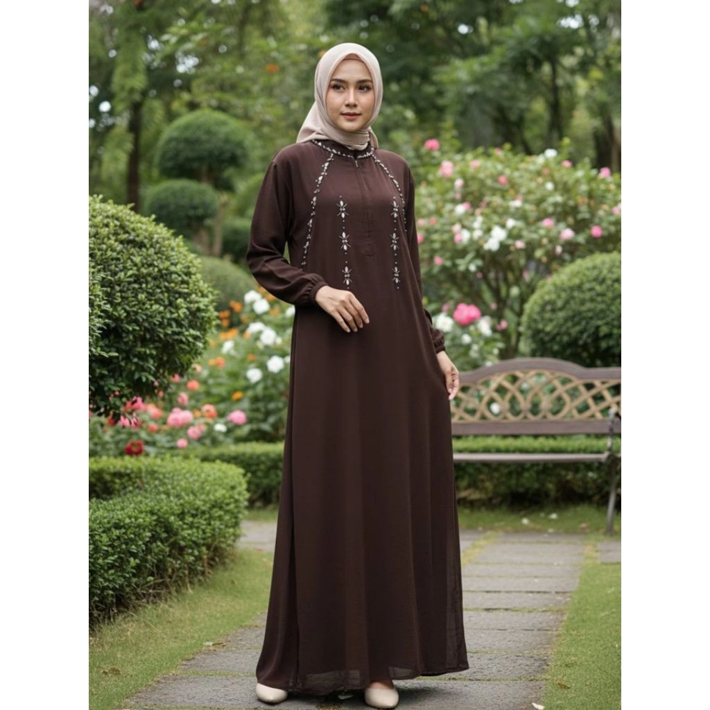 Gamis Wanita Busui Terbaru Ayesha Dress Bahan Ceruty Babydoll Mix Payet Dress Wanita Brended High Qu
