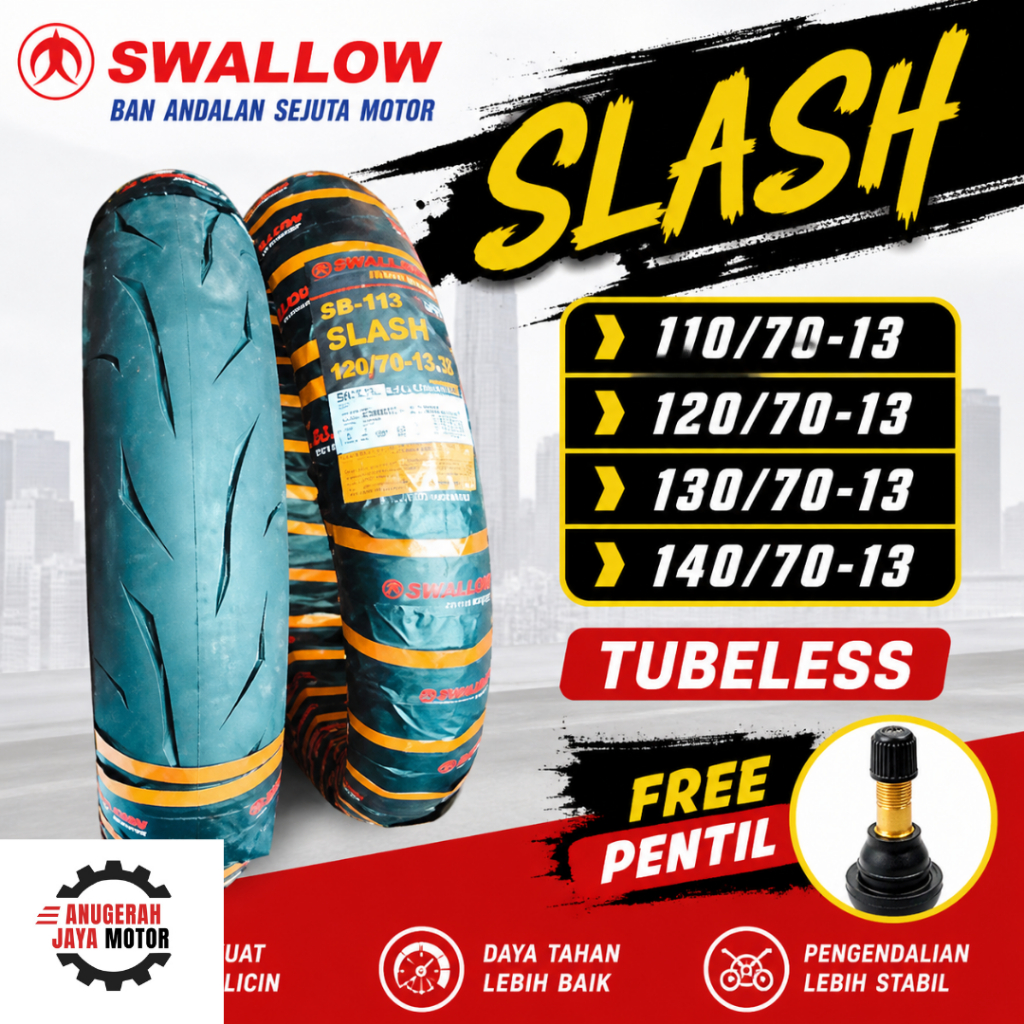 Ban SWALLOW Slash 110/70-13 120/70-13 130/70-13 140/70-13 Ring 13 Tubles Ban Motor Ring 13 Ban Motor
