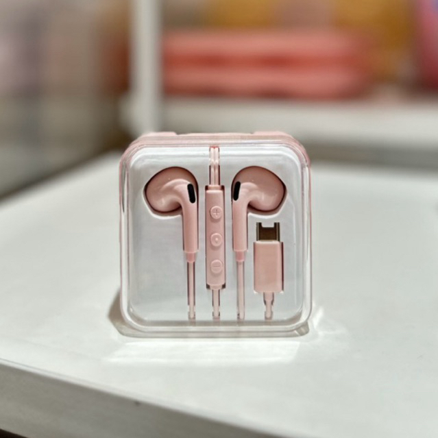 MINISO HEADSET KABEL MOONLIGHT PINK TYPE C EARPHONE