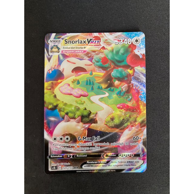 Kartu Koleksi TCG Pokemon Snorlax VMax 120/153 RRR