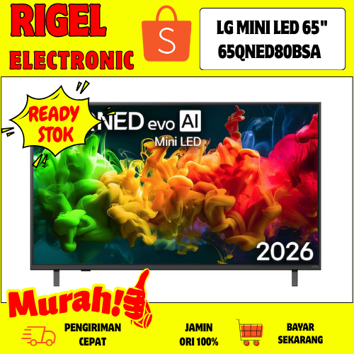 LG Mini LED 65 Inch 65QNED80BSA Smart TV 2026 Desain Modern Layar Lebar