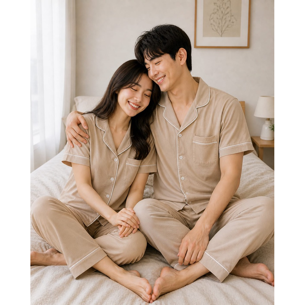 NEW SETELAN PIYAMA COUPLE PIYAMA COUPLE CEWEK COWOK PIYAMA COUPLE PASANGAN SET BAJU TIDUR COUPLE