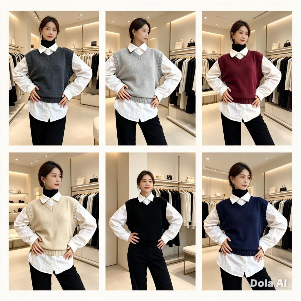 One - Rompi Rajut Korea Vneck Knit Vest Rompi Rajut Pria/wanita Rompi Rajut Polos