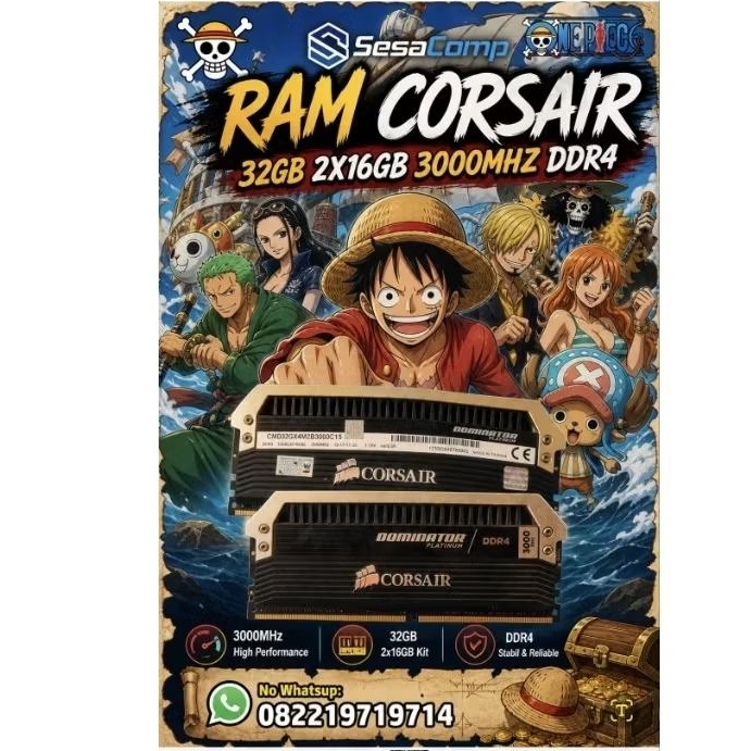 Ram Corsair 32gb 2x16gb 3000mhz Ddr4