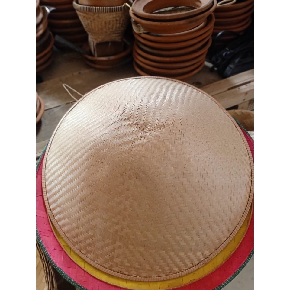 Caping Datar 45Cm Caping Topi Petani Topi Bambu caping besar