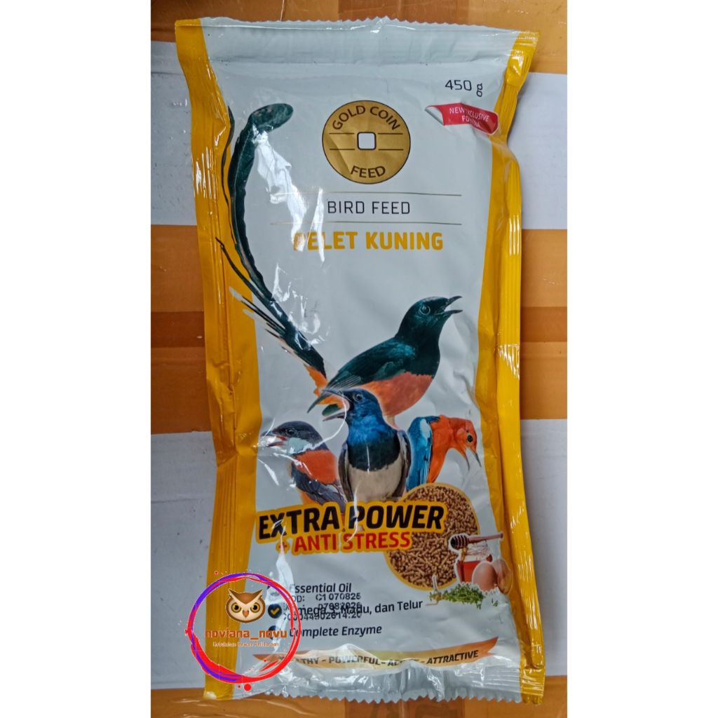 GOLD COIN KUNING 450 GRAM PAKAN BURUNG BERKICAU JALAK BALI MURAI BATU KAPAS TEMBAK CUCAK HIJAU PENTE