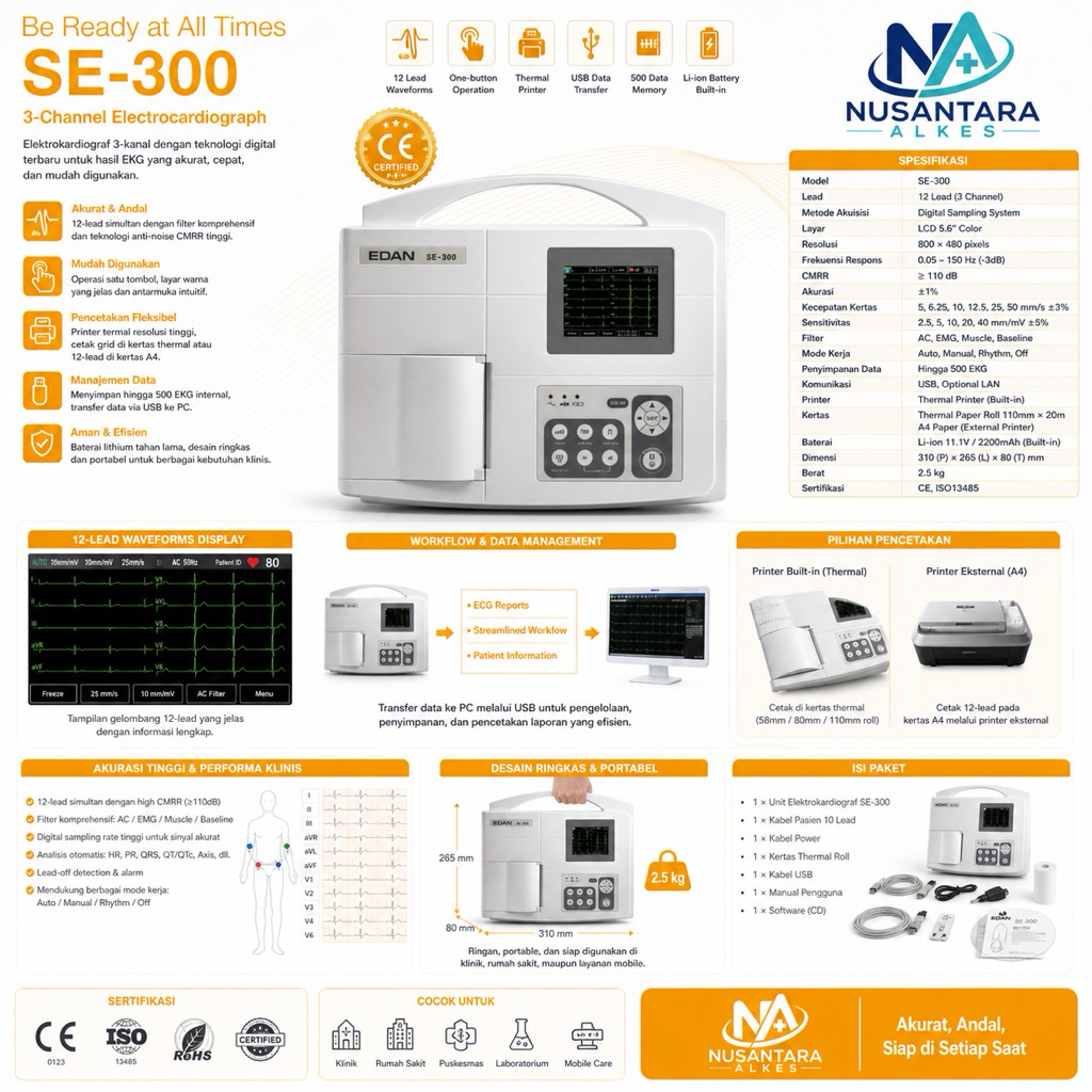 ECG / EKG EDAN SE-300 Second - SE-300B