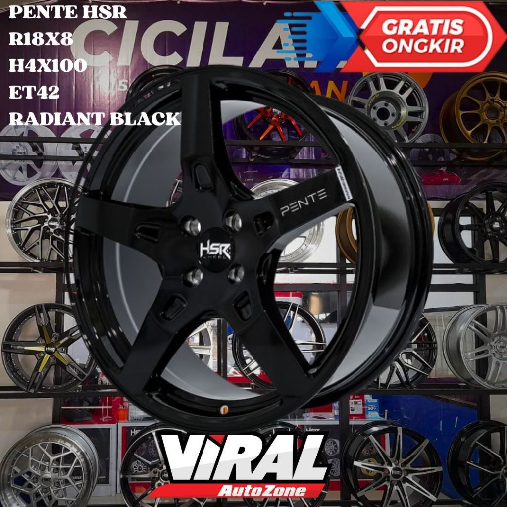 Velg Mobil Ring 18 HSR PENTE R18 UNTUK RAIZE , ROCKY , COROLLA , LANCER