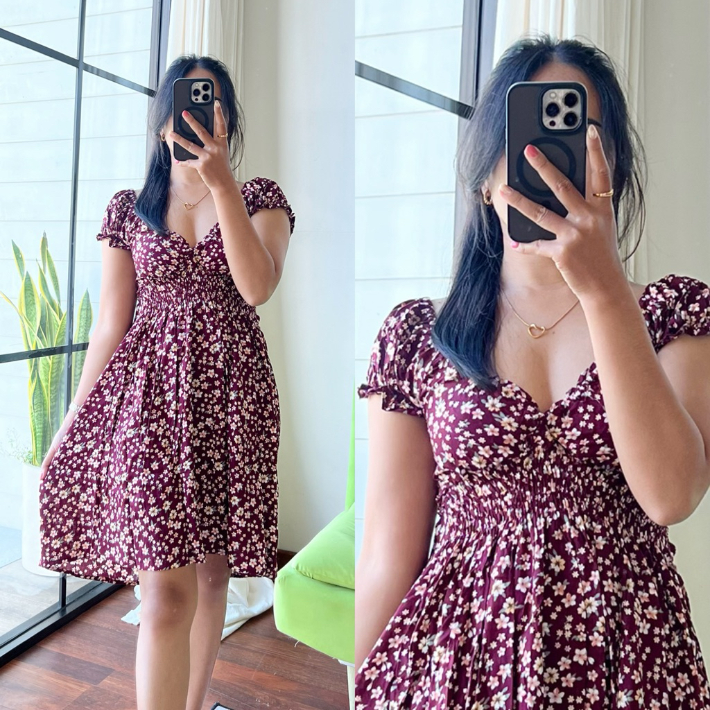 Daster Mini Dress Wanita Rayon Adem Premium Bali Sexy Kekinian Viral