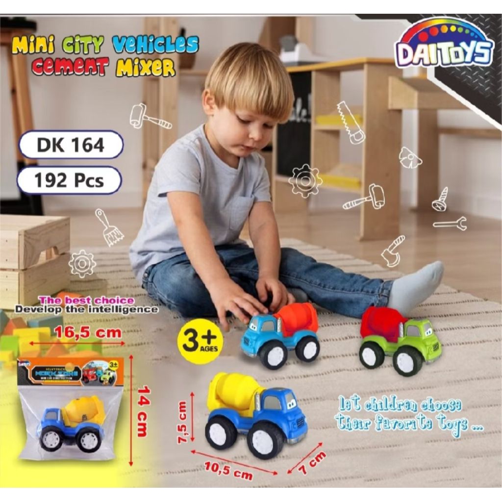 VIRAL 1 PCS Mainan Truk Dump dan Truk Molen MINI Mainan Truk Mini Kontruksi