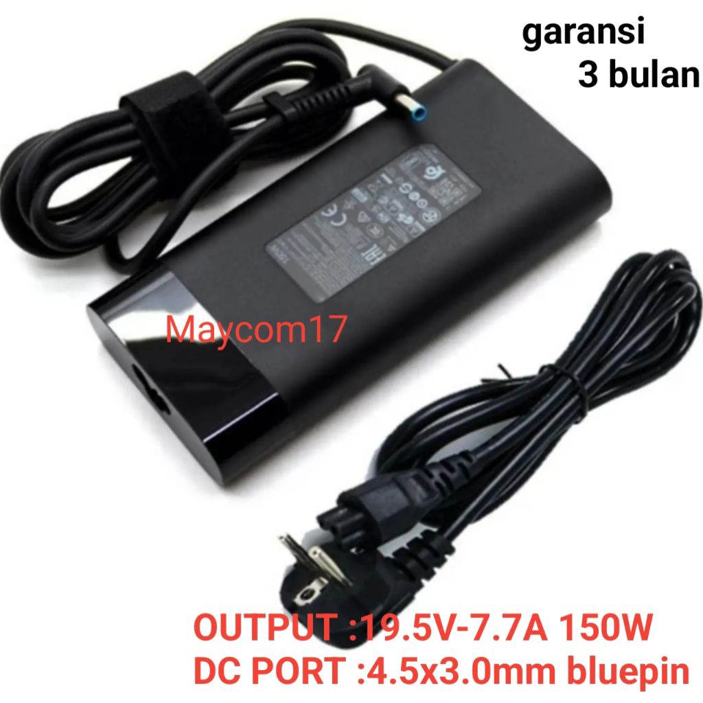 Adaptor Charger Casan HP Pavillion Gaming 15 19.5V 7.7A 150W dc 4.5x3.0mm bluepin