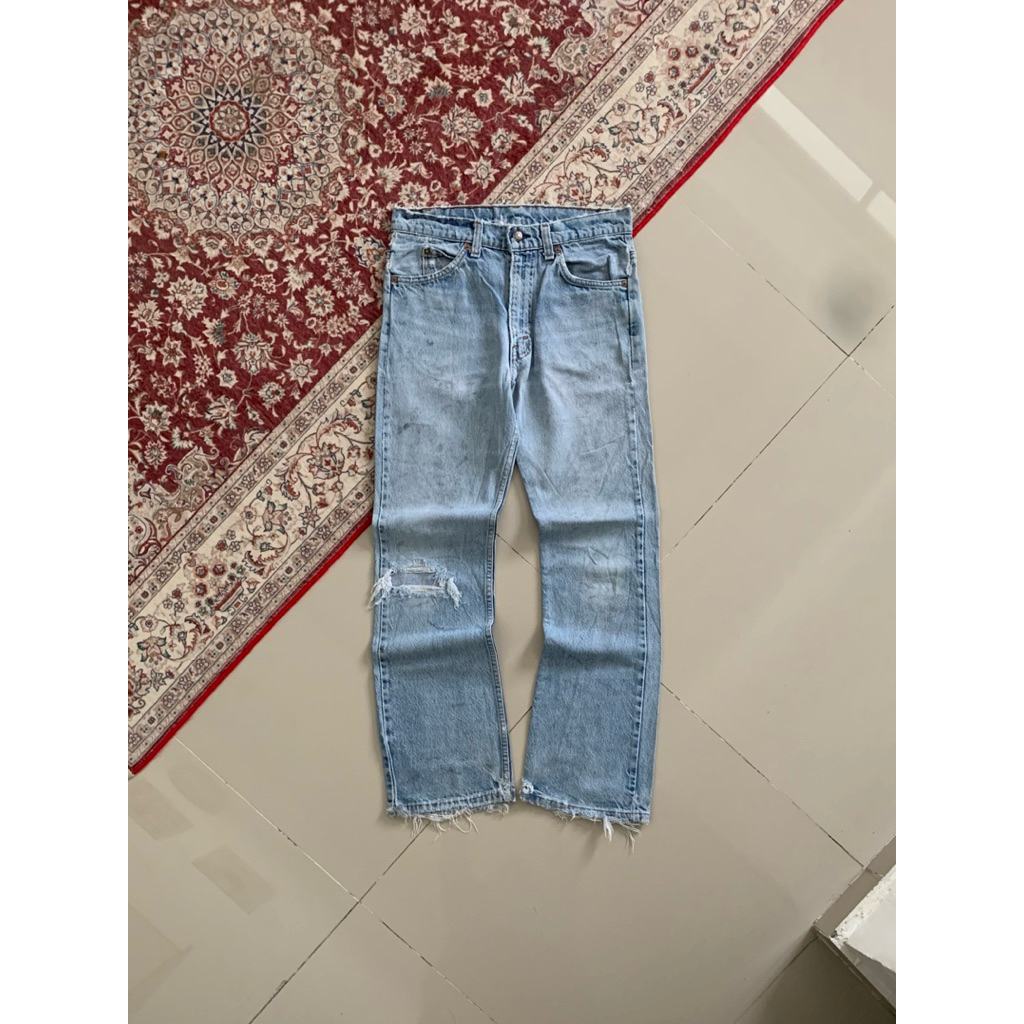 Vintage 90s Levi's 517 Orange Tab Distressed Faded Bootcut Jeans