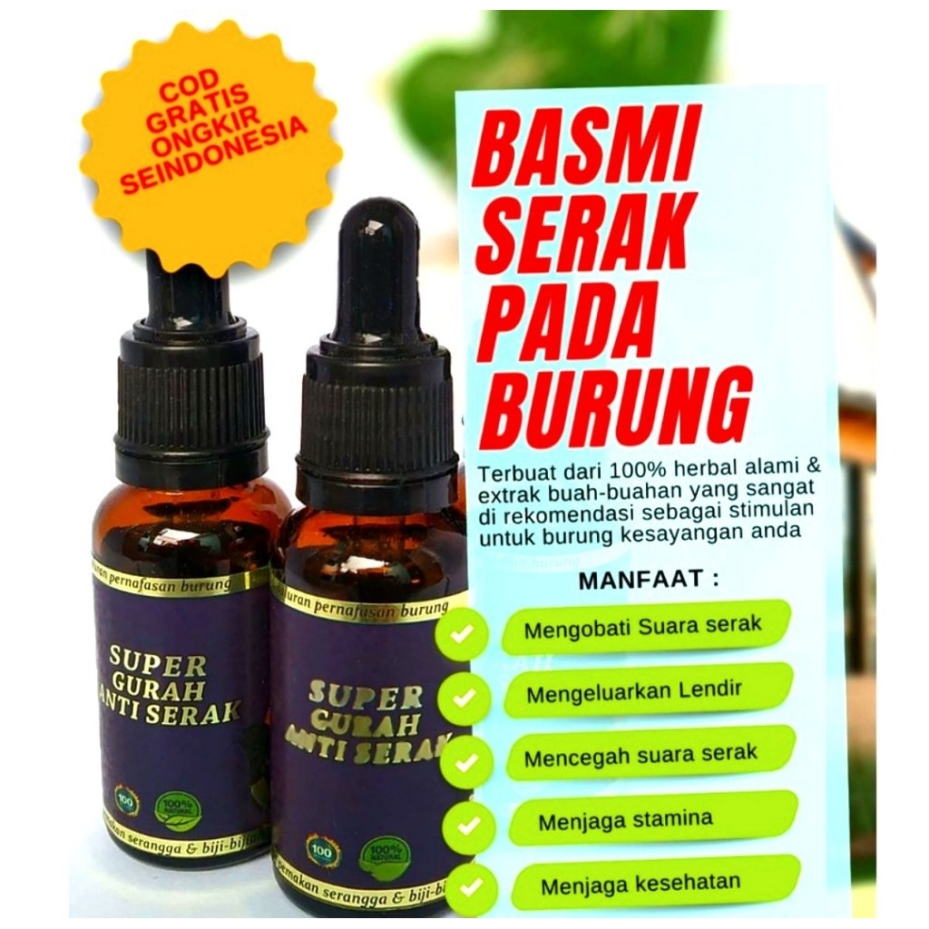 obat burung serak super gurah anti serak untuk murai kacer jalak kenari semua burung