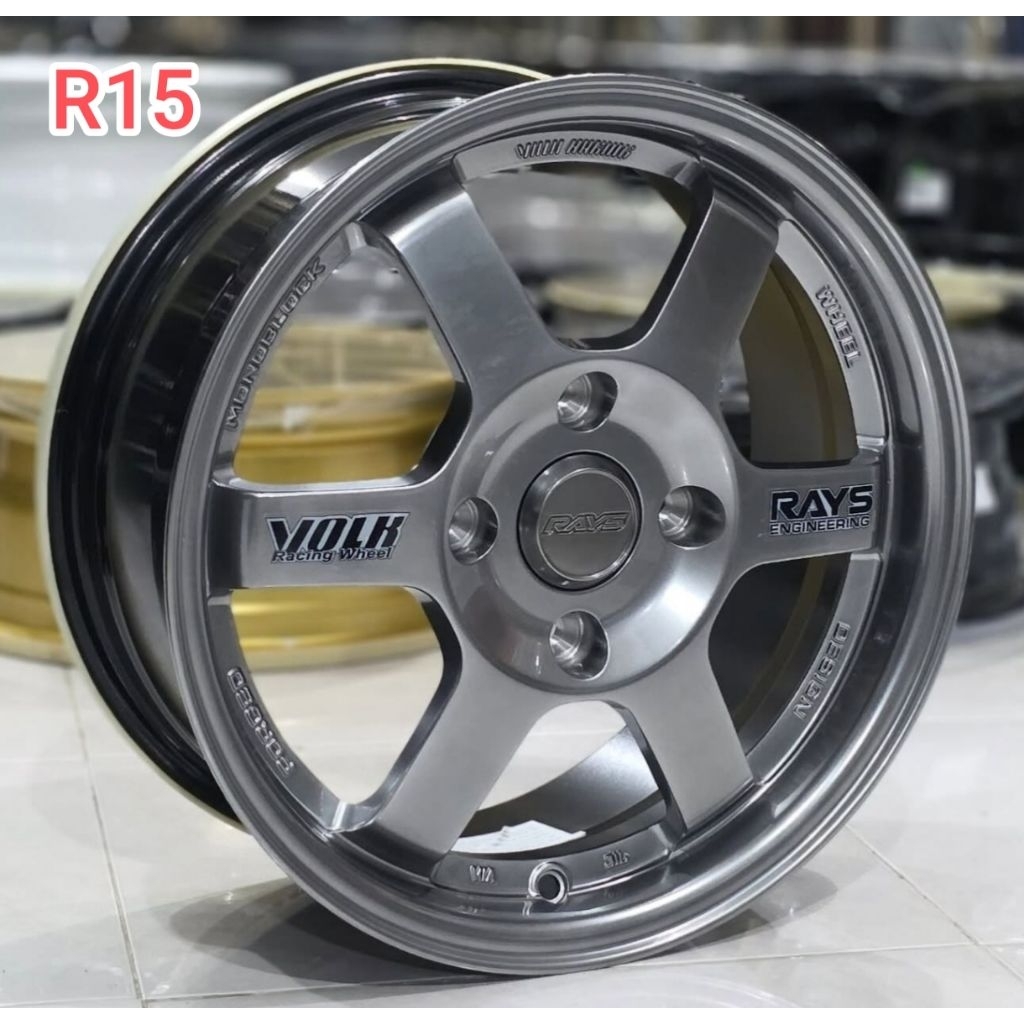 Velg Rays TE37 R15 Dark Grey 4x114