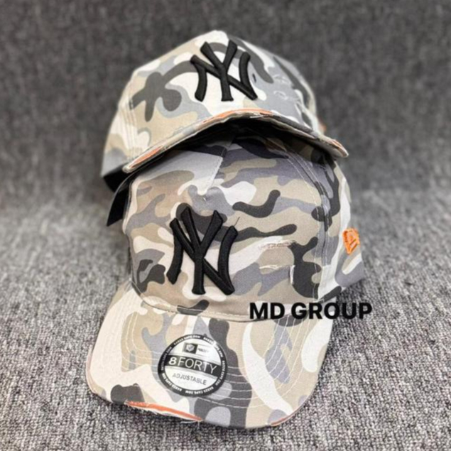Topi Pria Dewasa Motif Sobek Camo NY White Distro Casual Adjustable COD
