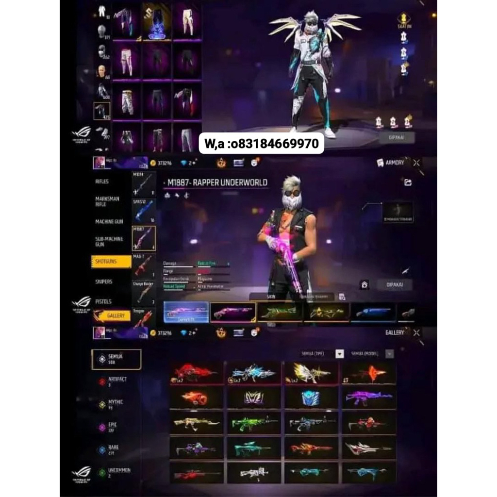 dijual akun free fire sultan bisa cod