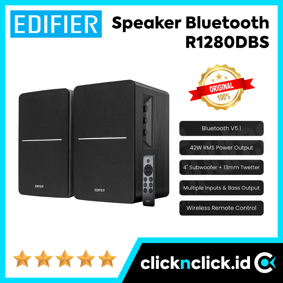 EDIFIER R1280DBS - Speaker 2.0 Bluetooth Active Aktif Stereo Desktop Multimedia Bass Set Office Kant