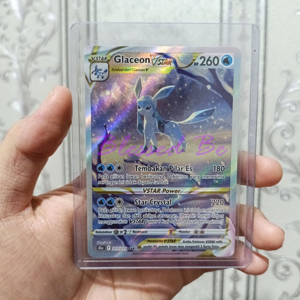 Kartu Pokemon TCG Glaceon Vstar 212/172 Bahasa Indonesia