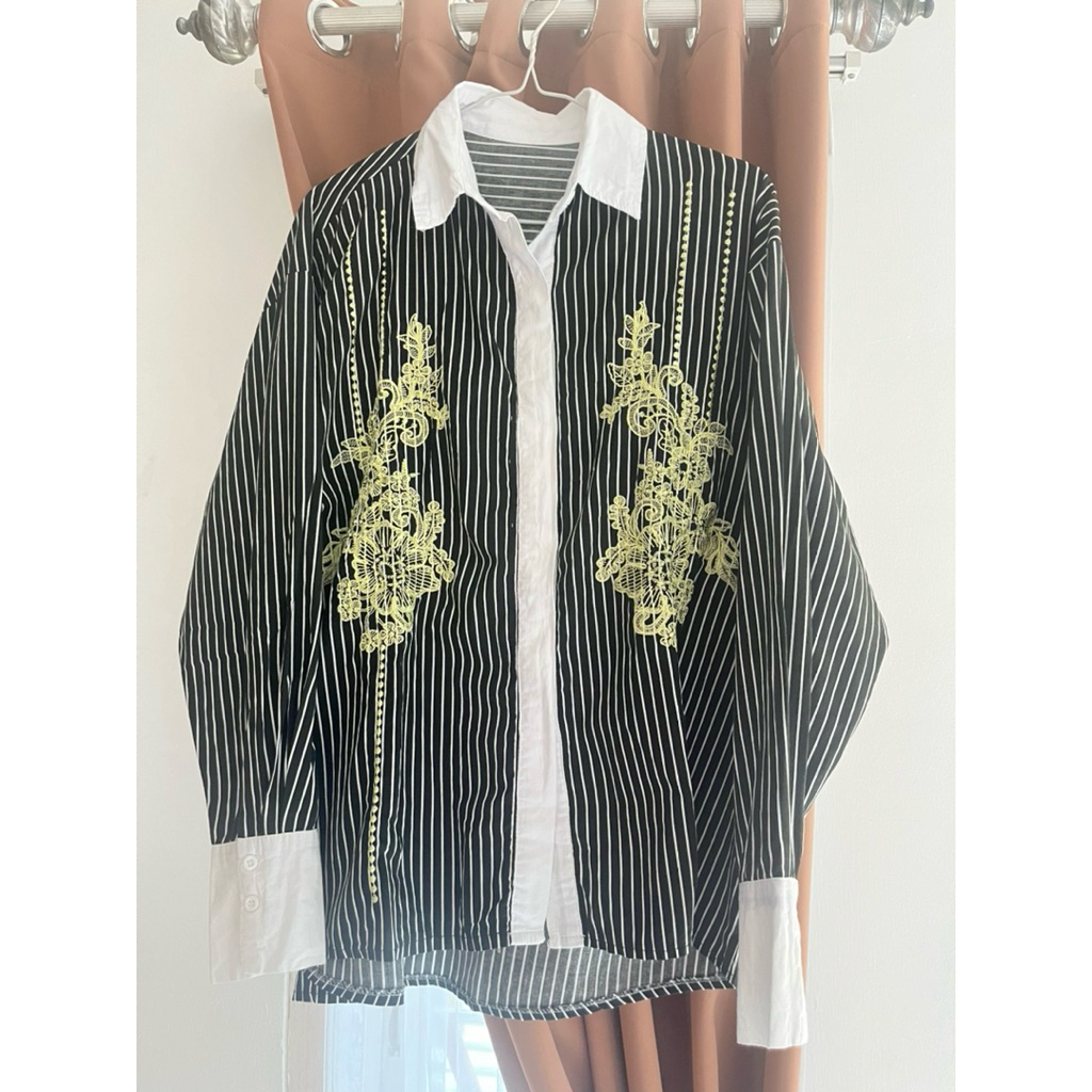 PL Kemeja Wanita Katun Poplin Mix Bordir ala ala Studio tui kemeja Katun poplin Kemeja Bordir Kemeja