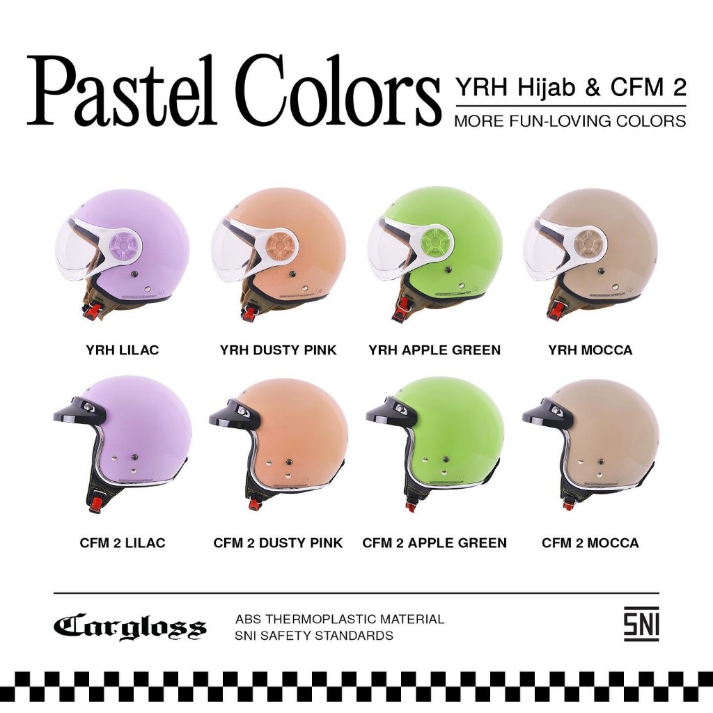 Helm Cargloss Hijab YRH Half Face NEW HIJAB HELMET
