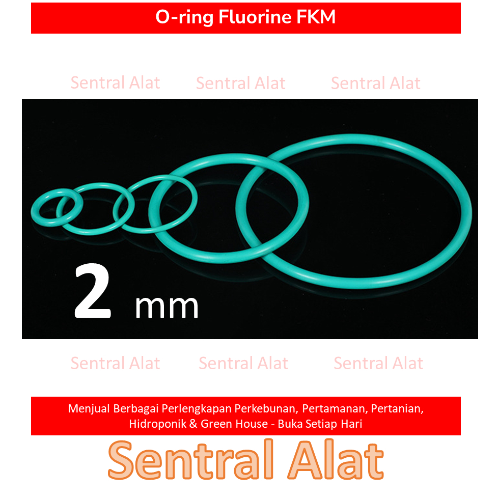 Karet Seal O Ring FLUOROCARBON RUBBER FLUORINE (FKM) VITTON Tebal 2 mm, OD (Diameter Luar) : 5 6 7 8
