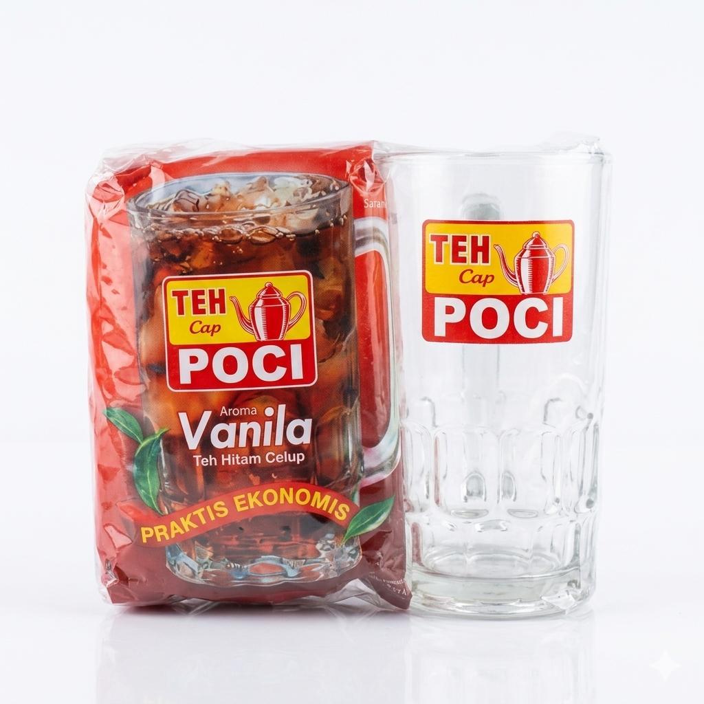 The Celup Poci Rasa vanilla 5x15pcs Free Gelas Kaca