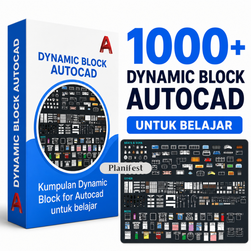 Kumpulan Dynamic Block AutoCAD DWG 2D Terlengkap Arsitektur Interior Sipil Siap Pakai File