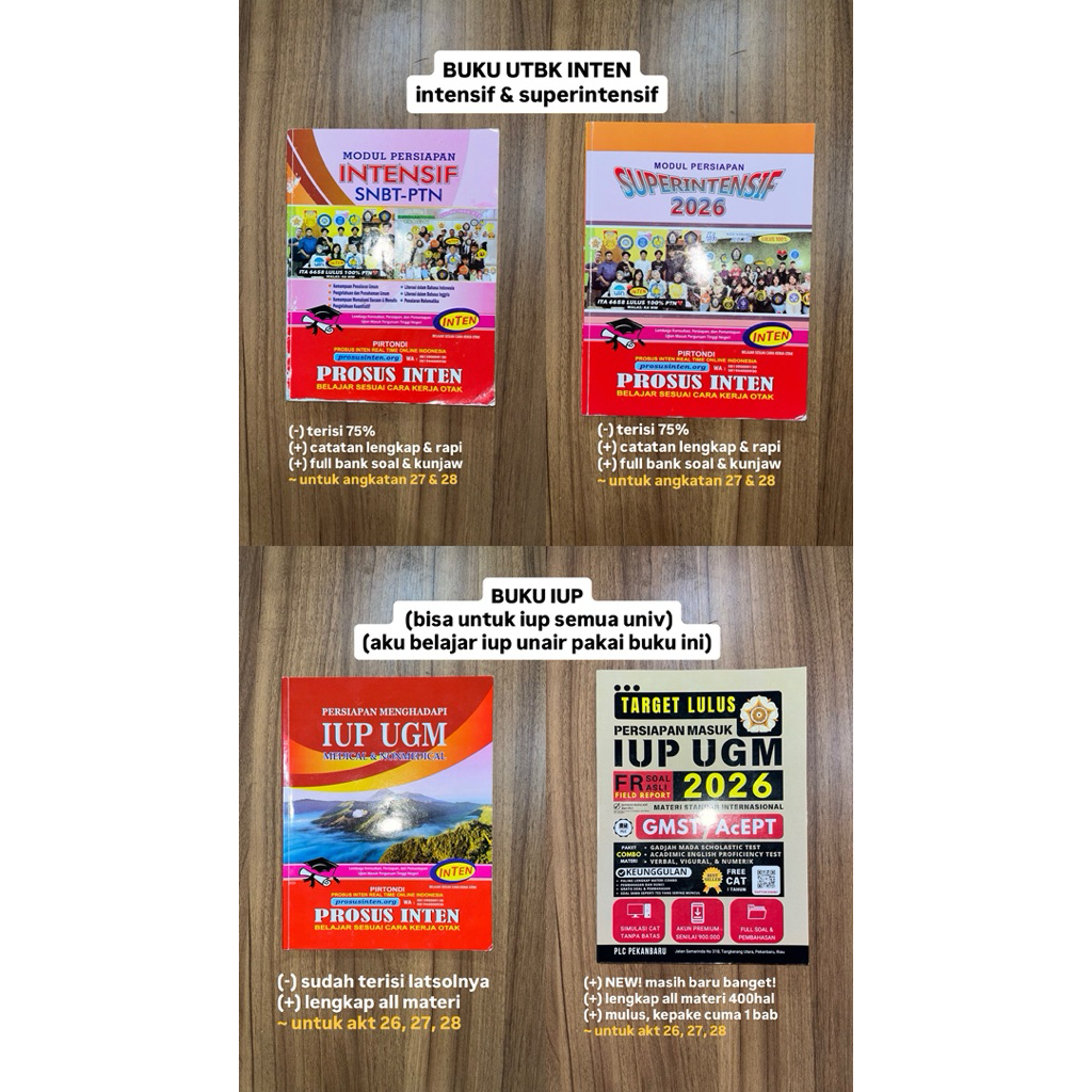 PRELOVED BUKU INTEN 2026 & TOEFL LONGMAN