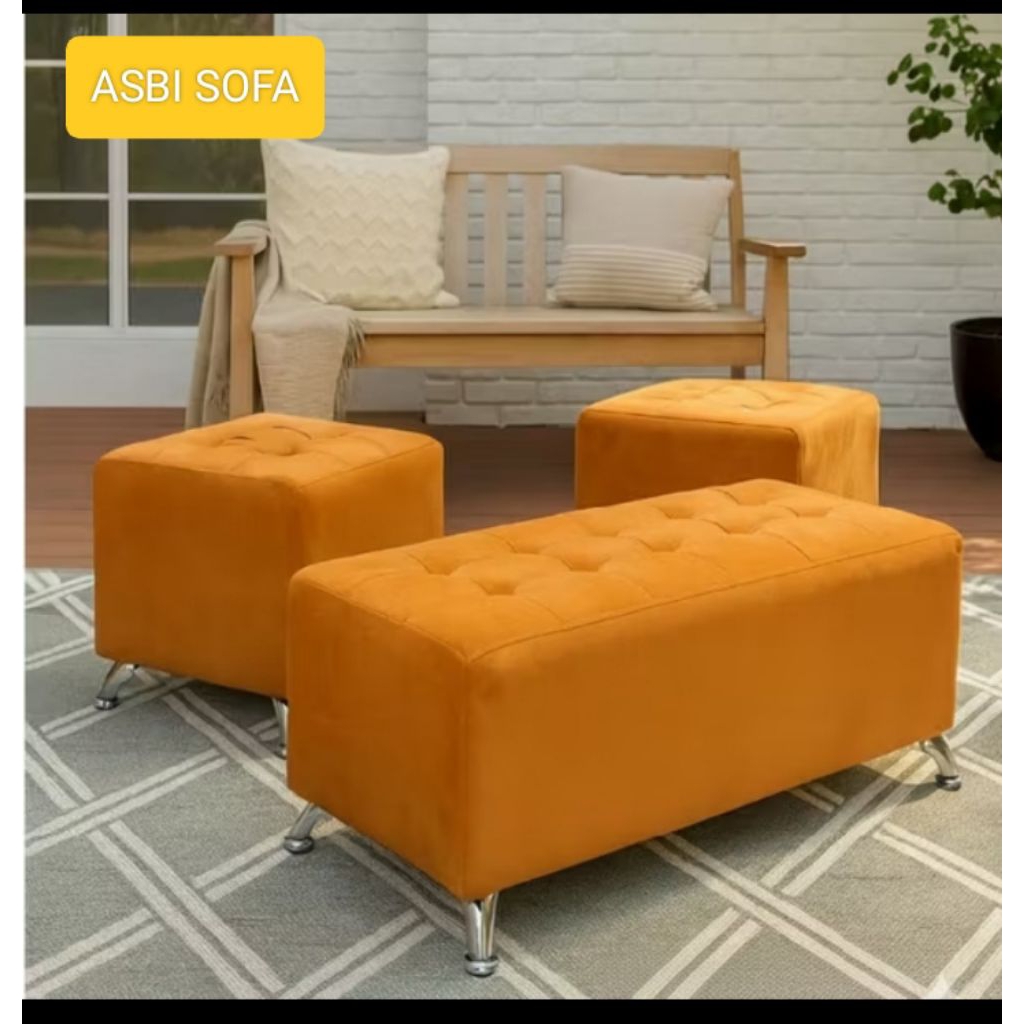 Sofa Stool Set mini / Stool Bulat / Sofa Kotak